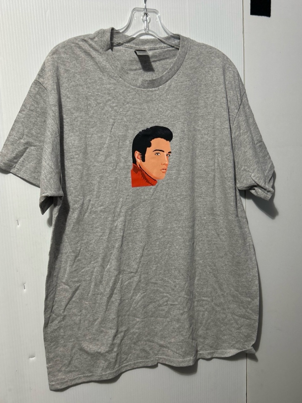 Gildan Gray Short-Sleeve Tee with Small Retro Portrait
